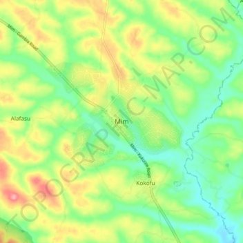 Mim topographic map, elevation, terrain