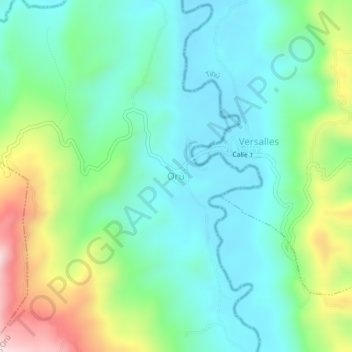 Orú topographic map, elevation, terrain