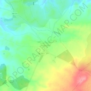 Barbacena topographic map, elevation, terrain