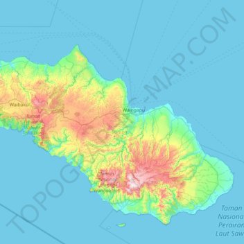 Kecamatan Kota Waingapu topographic map, elevation, terrain