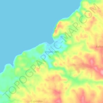 Morobuan topographic map, elevation, terrain