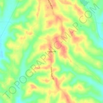 Clarysville topographic map, elevation, terrain