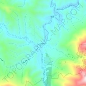 Creston topographic map, elevation, terrain
