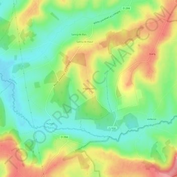 Villemolin topographic map, elevation, terrain