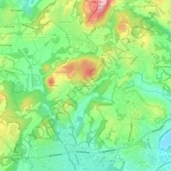 Casarico topographic map, elevation, terrain