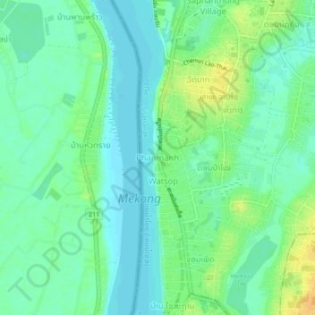 Phanmanh topographic map, elevation, terrain