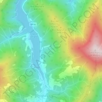 Giacchini topographic map, elevation, terrain