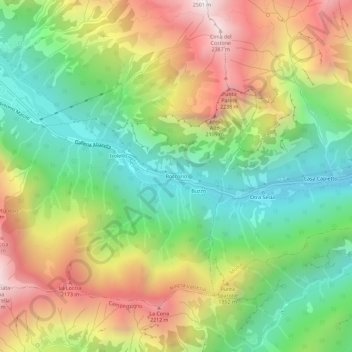 Boccorio topographic map, elevation, terrain
