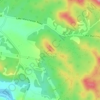 Changing Mountain topographic map, elevation, terrain