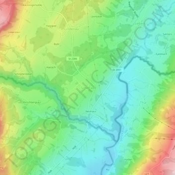 Scheffau topographic map, elevation, terrain