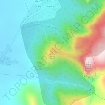 Mount Afadja topographic map, elevation, terrain