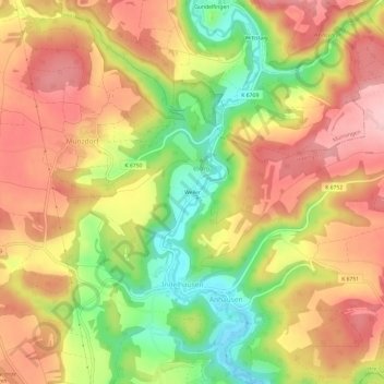 Weiler topographic map, elevation, terrain