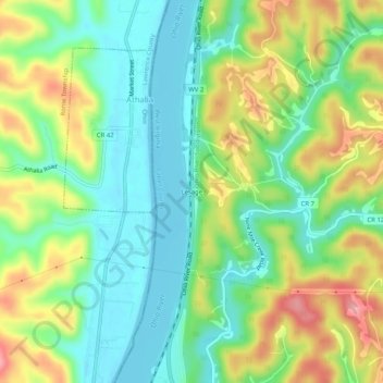 Lesage topographic map, elevation, terrain