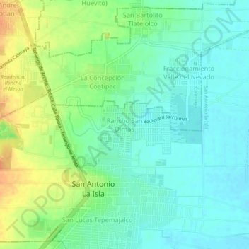 Rancho San Dimas topographic map, elevation, terrain