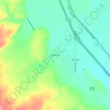 Bluewater topographic map, elevation, terrain