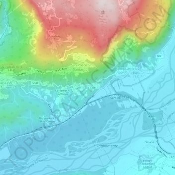 Cornino topographic map, elevation, terrain