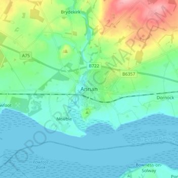 Annan topographic map, elevation, terrain