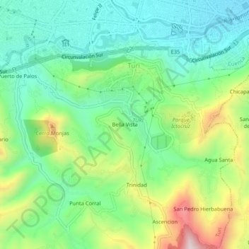 Bella Vista topographic map, elevation, terrain
