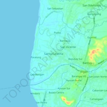 Santa Catalina topographic map, elevation, terrain
