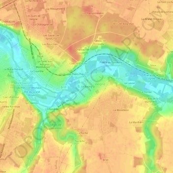 Le Bourg topographic map, elevation, terrain