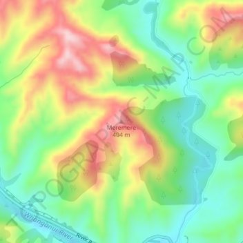Meremere topographic map, elevation, terrain