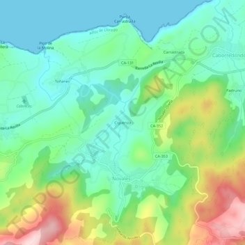 Cigüenza topographic map, elevation, terrain