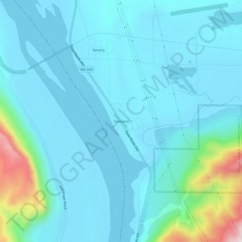 Schwana topographic map, elevation, terrain