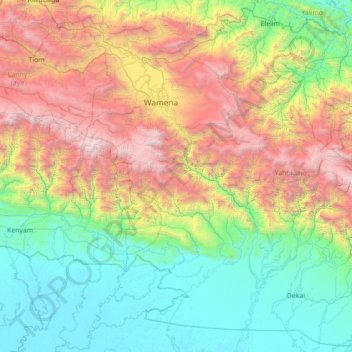 Distrik Samenage topographic map, elevation, terrain