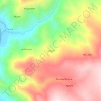 Ccatuyo topographic map, elevation, terrain