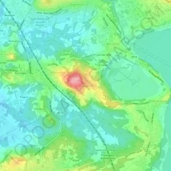 Bregano topographic map, elevation, terrain