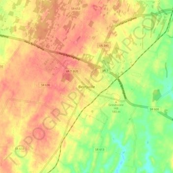 Berryville topographic map, elevation, terrain