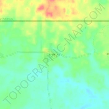 Santa Cruz topographic map, elevation, terrain