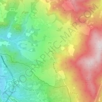 Fratte topographic map, elevation, terrain