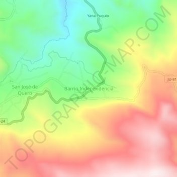 Barrio Independencia topographic map, elevation, terrain