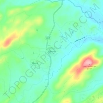 Jessieville topographic map, elevation, terrain