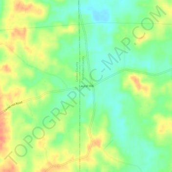 Laurel Hill topographic map, elevation, terrain