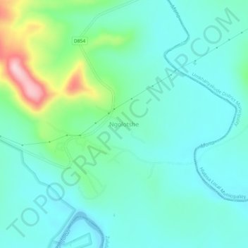 Ngolotshe topographic map, elevation, terrain