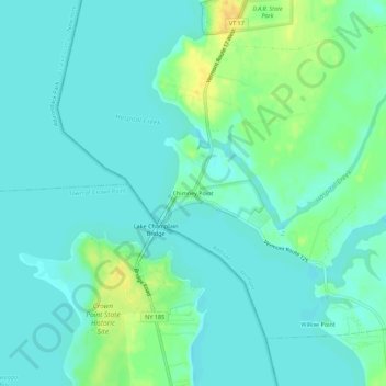 Chimney Point topographic map, elevation, terrain
