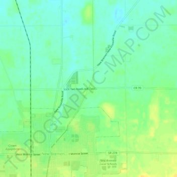 Lock Two topographic map, elevation, terrain