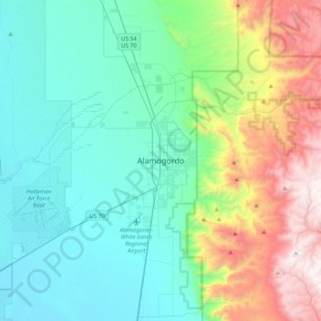 Alamogordo topographic map, elevation, terrain