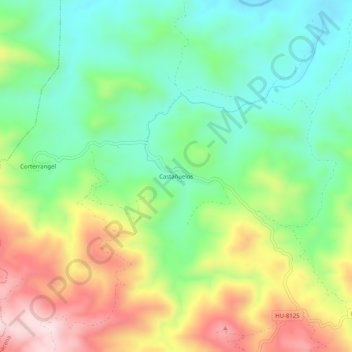 Castañuelos topographic map, elevation, terrain