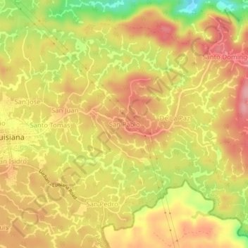 San Pablo topographic map, elevation, terrain