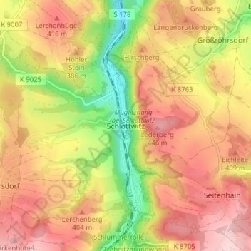 Schlottwitz topographic map, elevation, terrain