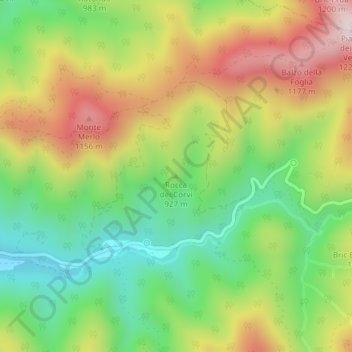 Rocca dei Corvi topographic map, elevation, terrain