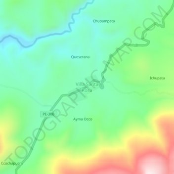 Villa Santa Rosa topographic map, elevation, terrain