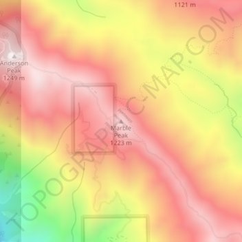Marble Peak topographic map, elevation, terrain