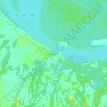 Cushillococha topographic map, elevation, terrain