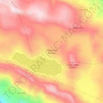 Laguna San Nicolas topographic map, elevation, terrain