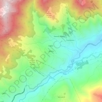 Zibana topographic map, elevation, terrain