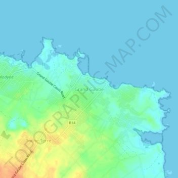 Grand Gaube topographic map, elevation, terrain